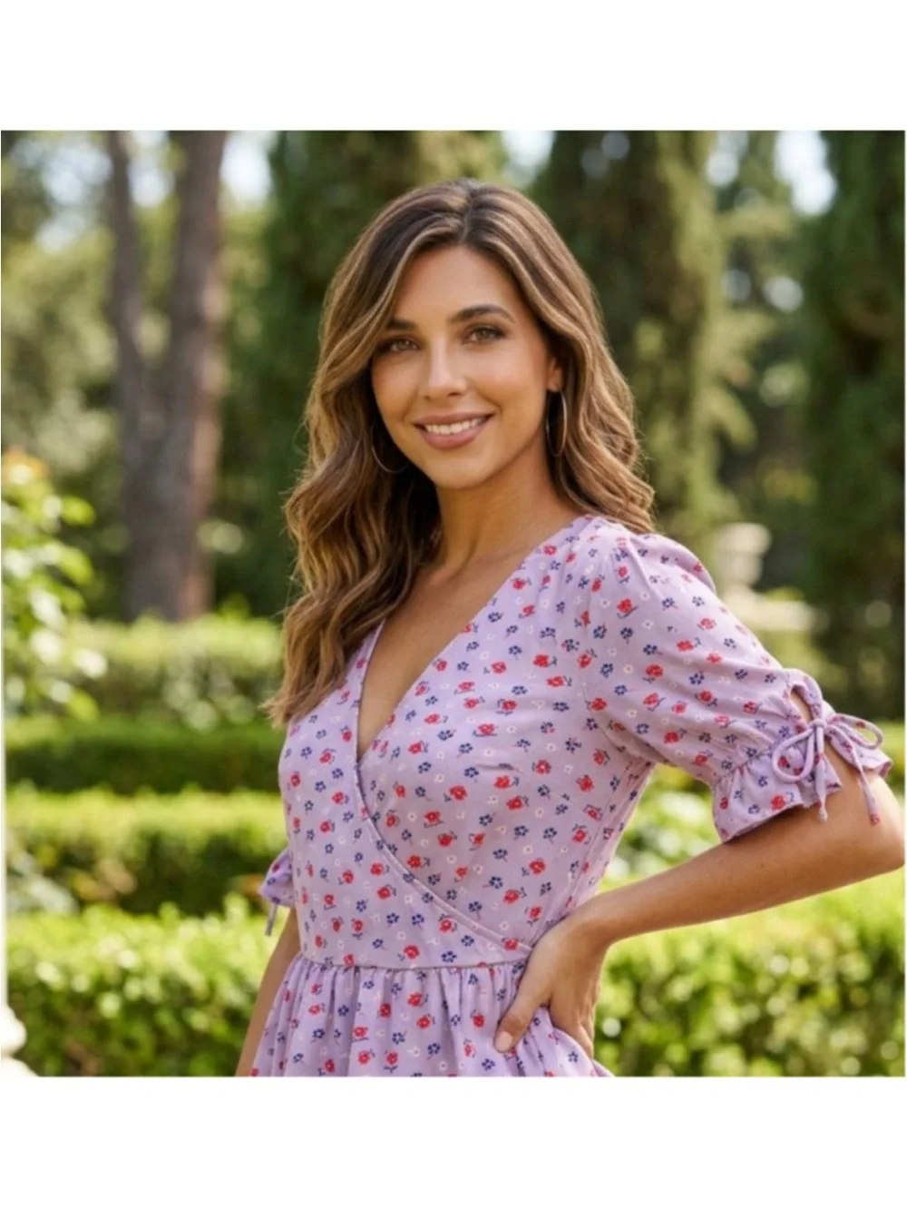 Madewell Prairie Posies Floral Tie Sleeve Wrap Top Blouse Size 8